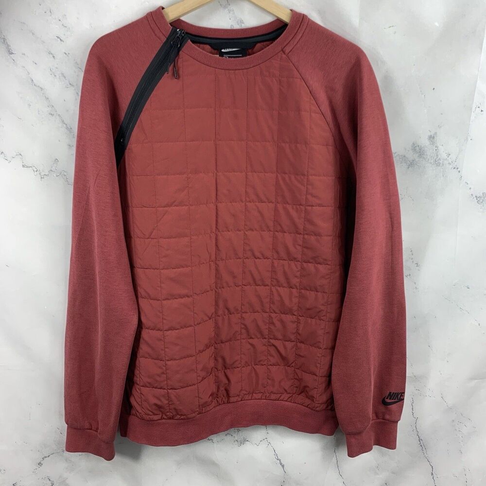 Nike Sportswear Tech Pullover Sweater Mens Sz S Athleisure Pack Quilted gym